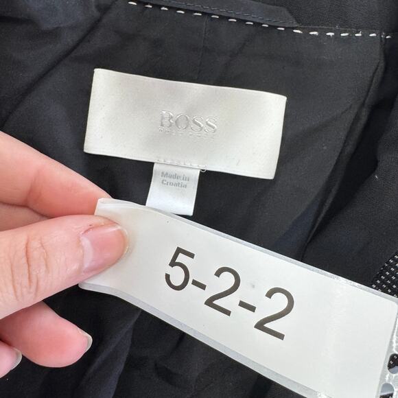 Boss Hugo Boss Blazer Womens Small Black White Check Jorita Suit Jacket Wool - Picture 4 of 9